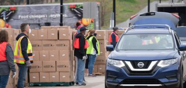 Drive-Up Distributions provides food for families
