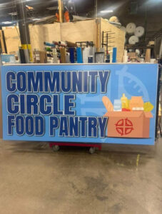 community circle pantry logo blue sign